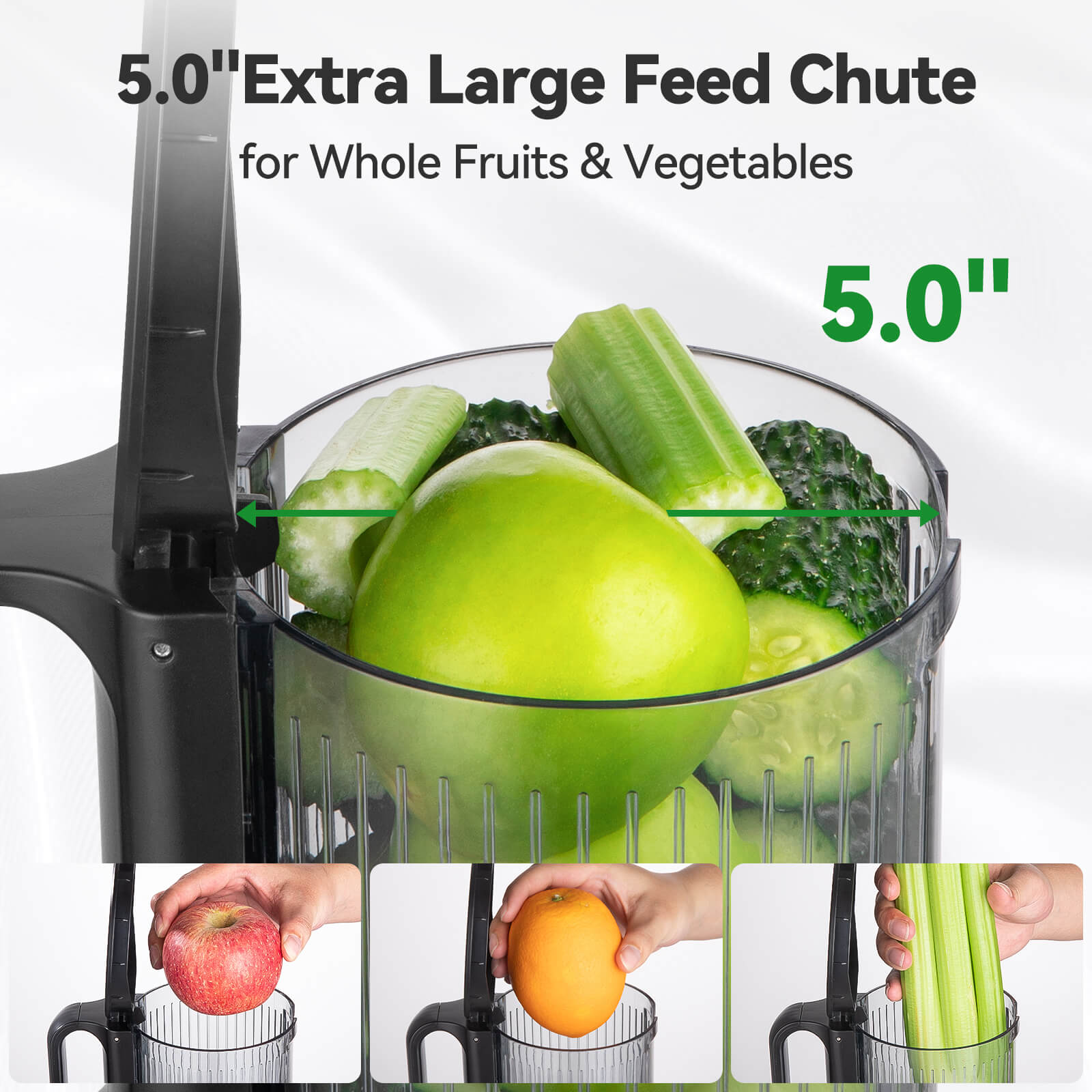 Cold Press Juicer Quiet Motor - High Yield Easy Clean Slow Juicer for Healthy Drinks