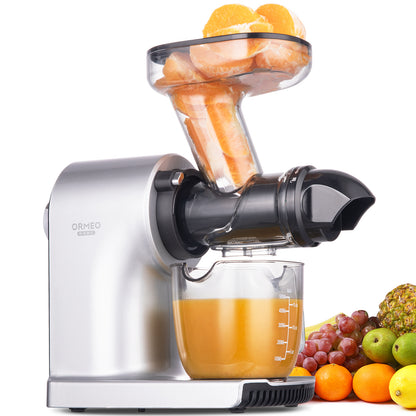ORMEO Cold Press Juicer BZM1535 With Cup, Black and Silver