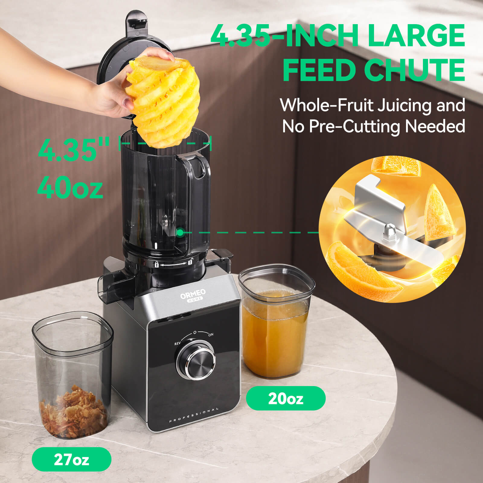 Quiet Cold Press Juicer, Juice Fresh, No Hassle - Maximum Nutrients, Easy Clean