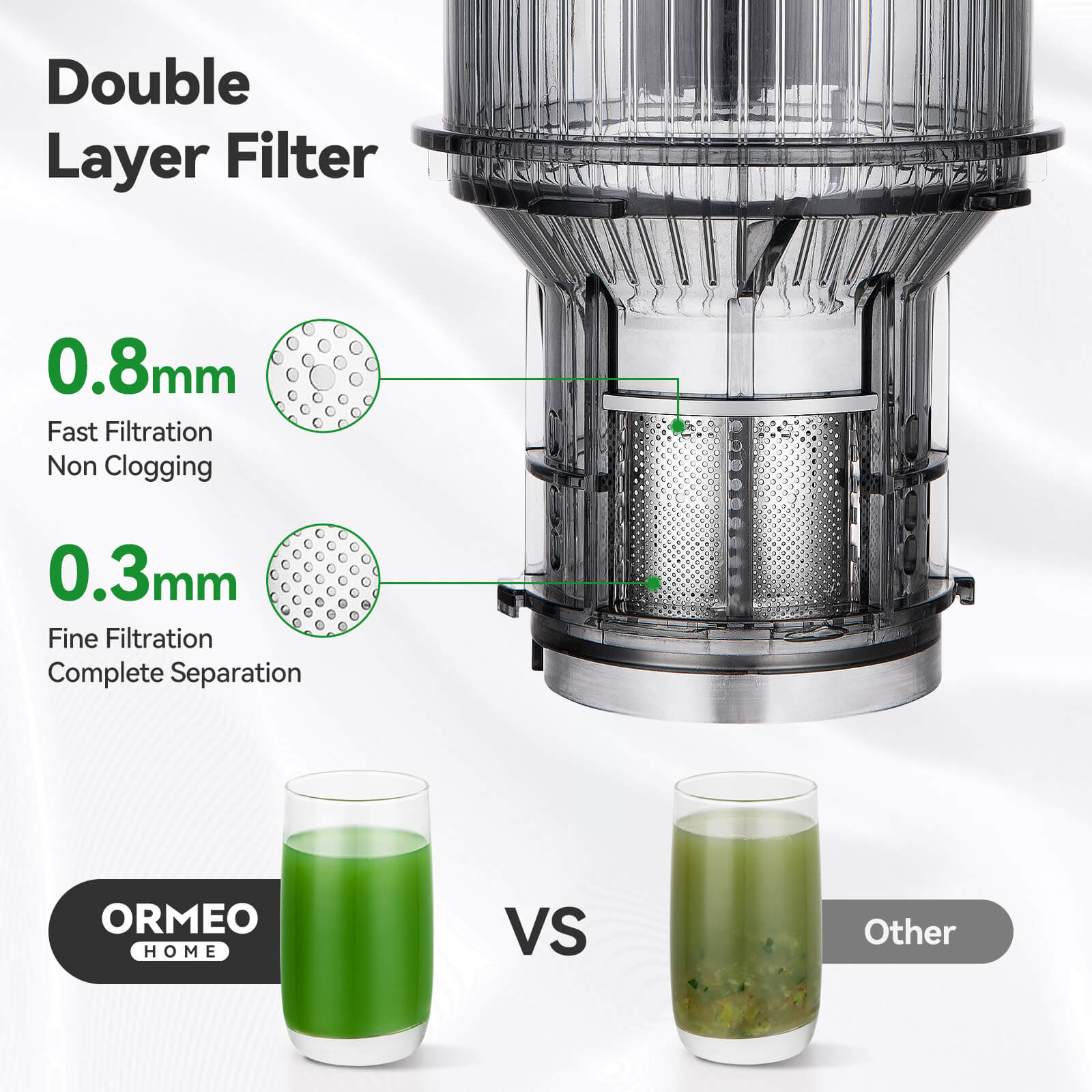 Cold Press Juicer Quiet Motor - High Yield Easy Clean Slow Juicer for Healthy Drinks